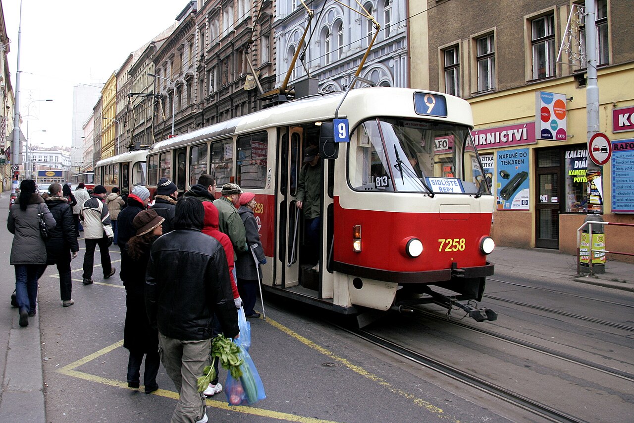 A tram on line 9 in Prague